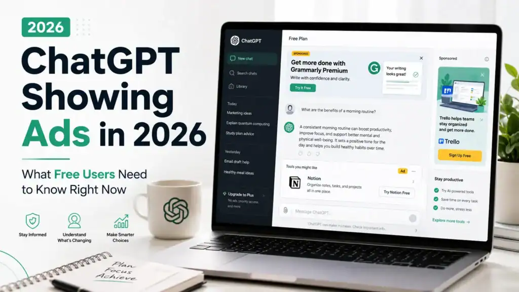 chatgpt showing ads to free users 2026