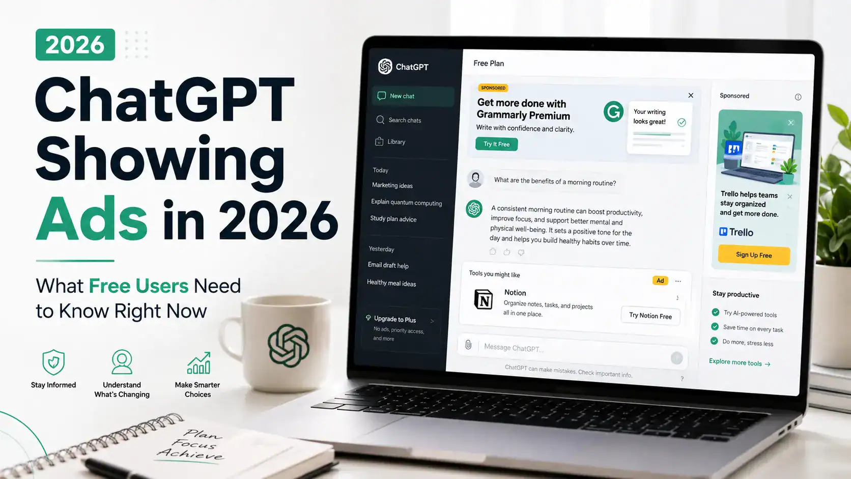 chatgpt showing ads to free users 2026